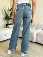 Judy Blue Destroyed Jeans in Medium Wash Back Side