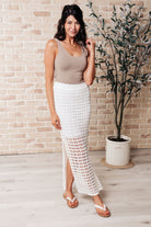 All Hands On Deck Skirt in Cream full figure