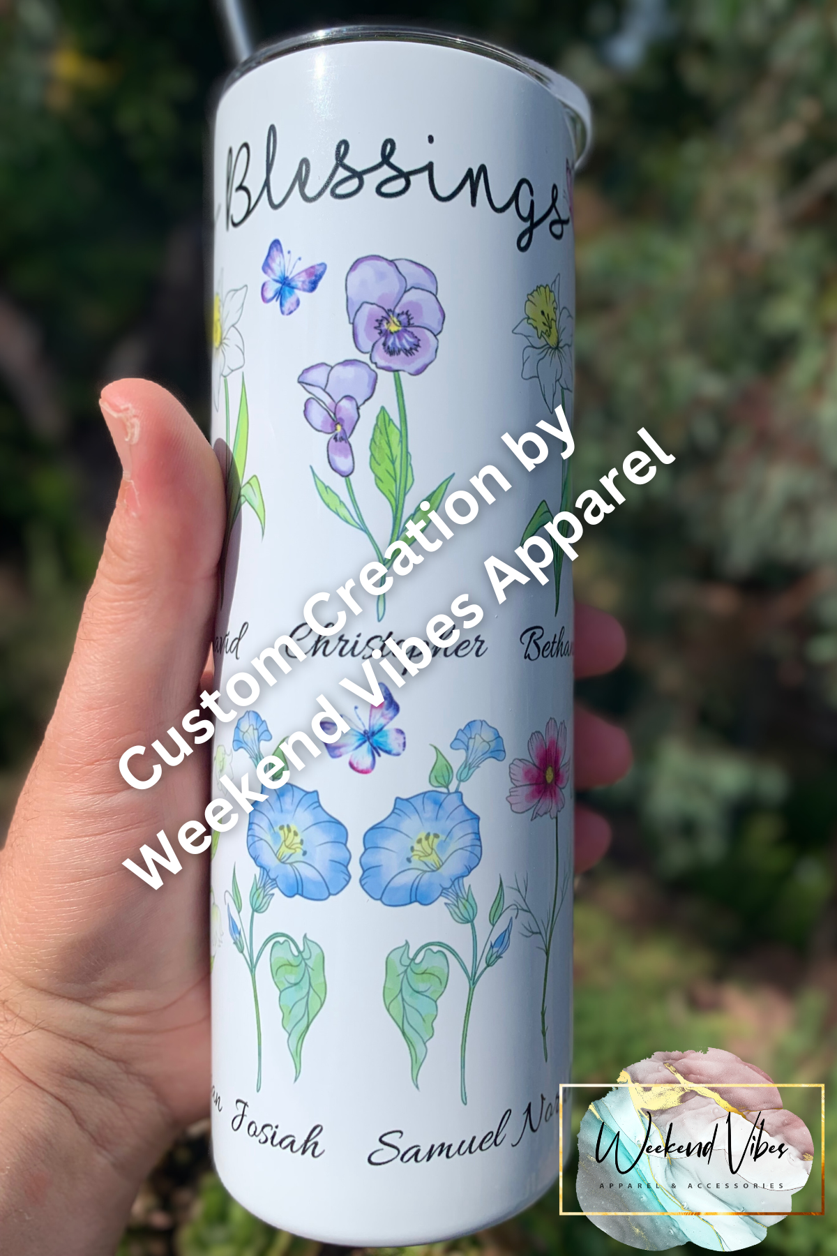 Birth Month Flower Personalized Tumbler