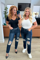 Judy Blue Montana High Rise Straight Leg Jeans on Amanda and Kirra