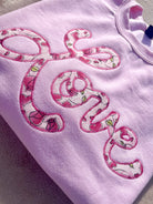 Love Applique Embroidered Sweatshirt in Pink