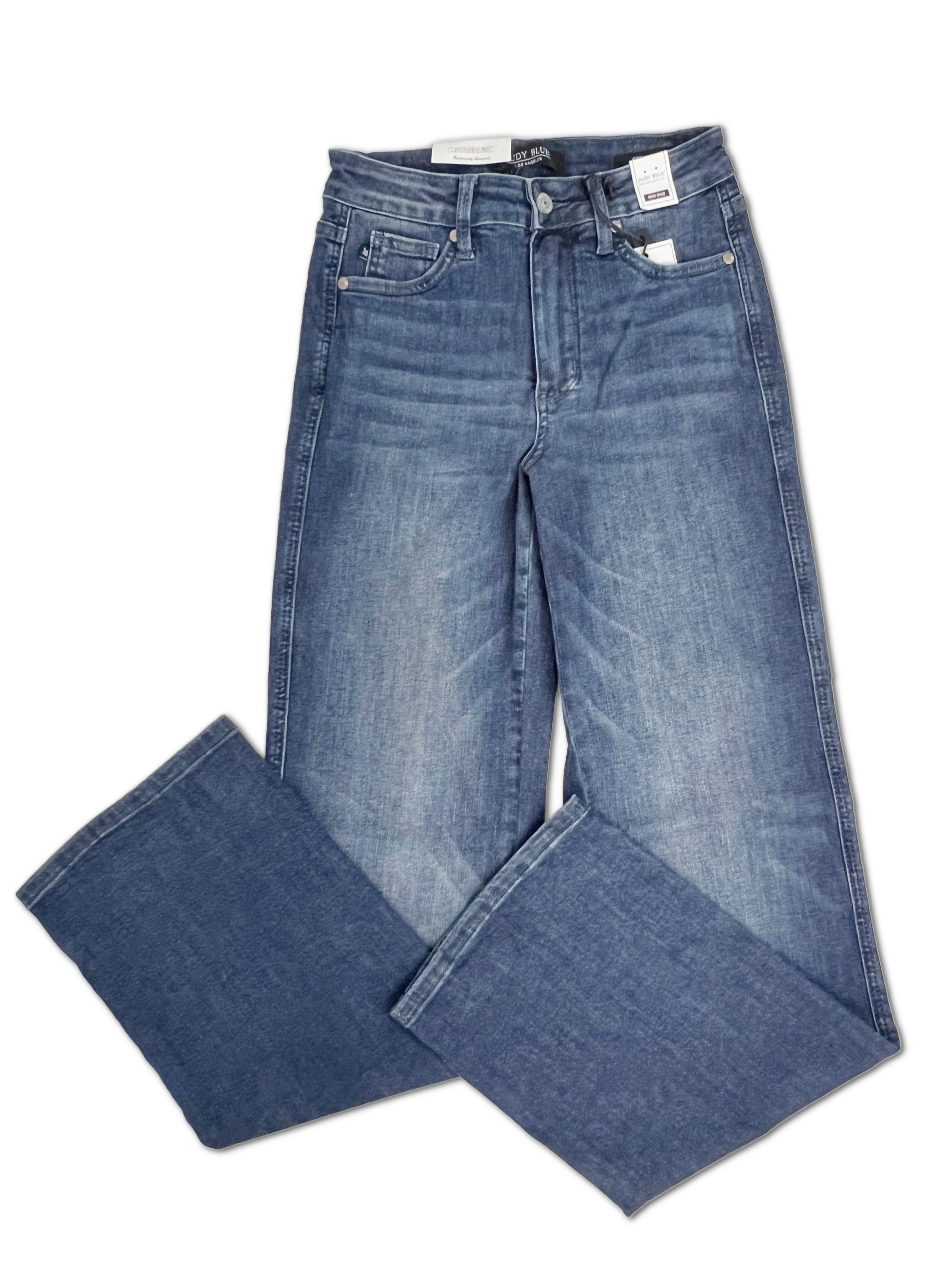 Women's Judy Blue Straight Leg Tummy Control Jeans Flat lay