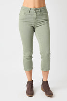 Judy Blue Garment Dyed Sage Capris