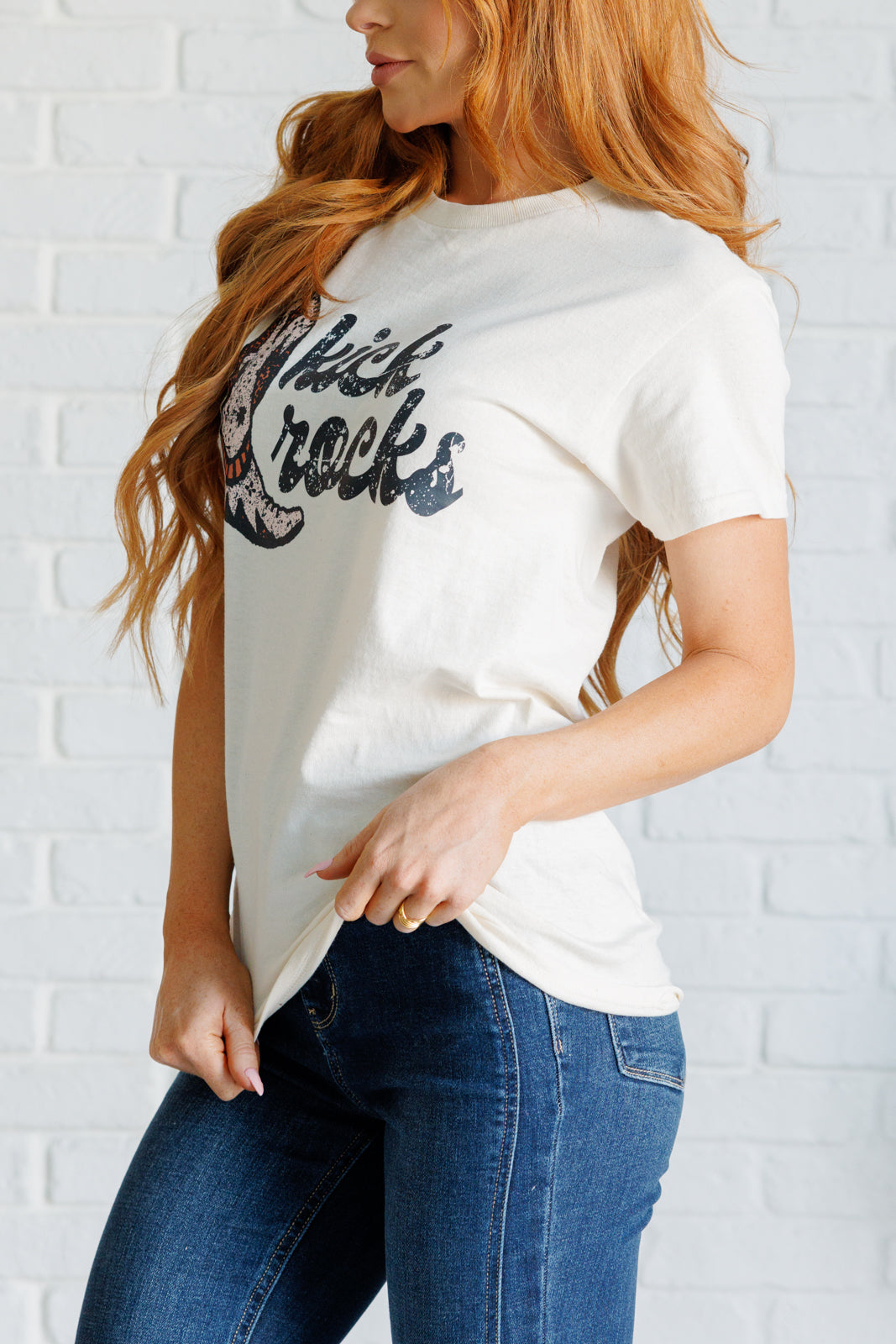 Kick Rocks tee with crew neck and short sleeves