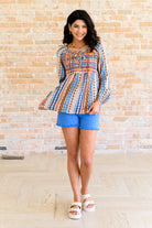 Open Sky Boho Tunic in Navy Mauve by Savanna Jane