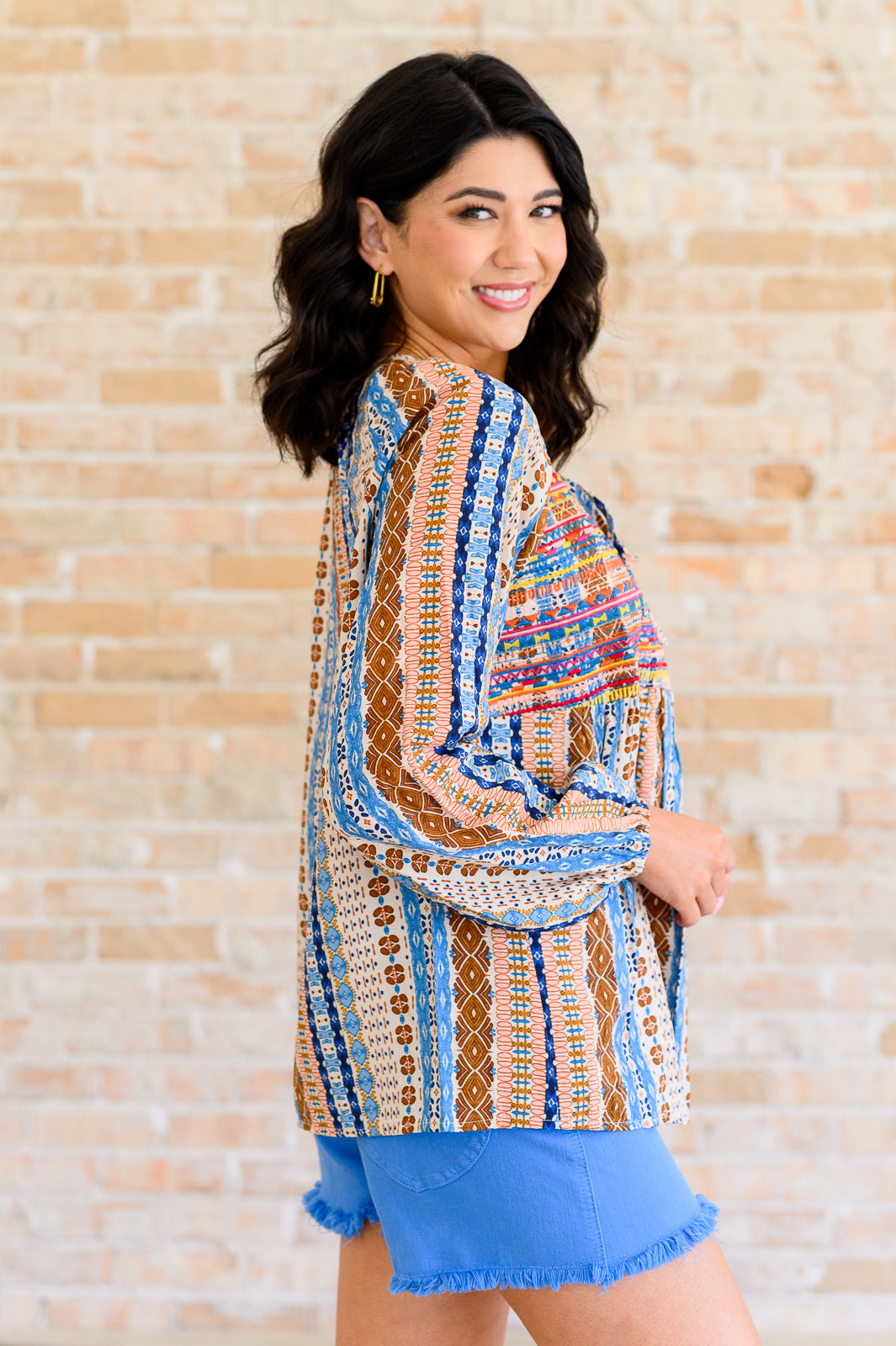 Open Sky Boho Tunic in Navy Mauve by Savanna Jane