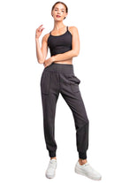 Rae Mode - Mini Rib Full Length Jogger Pant in Charcoal