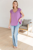 Lavender top Styled with Judy Blue Jeans