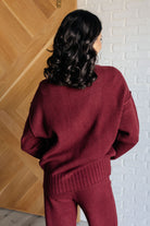 Back view of Rae Mode Simple Solution Knit Set in Wine