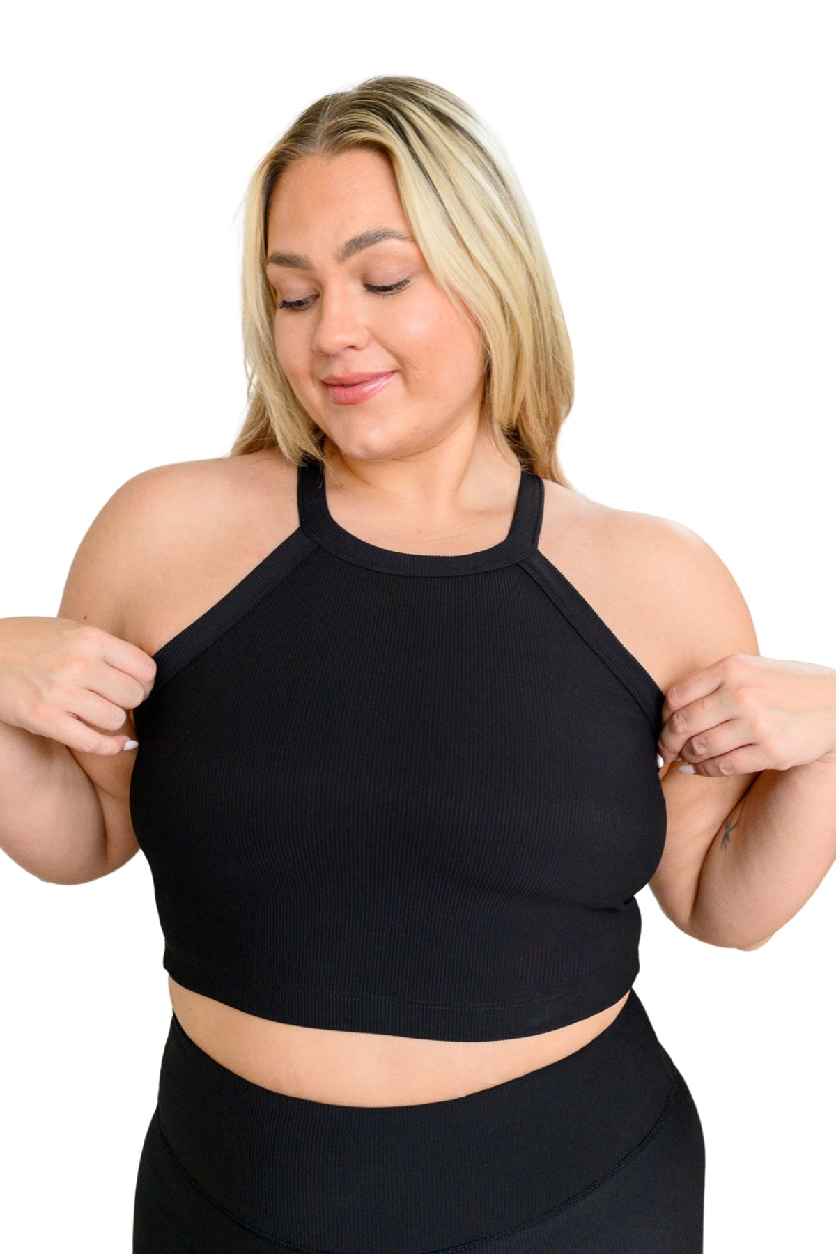 Sweet Thang Cropped Tank in Black