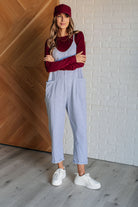 Burgundy Wine women's hat on Casey  styled with jumpsuit