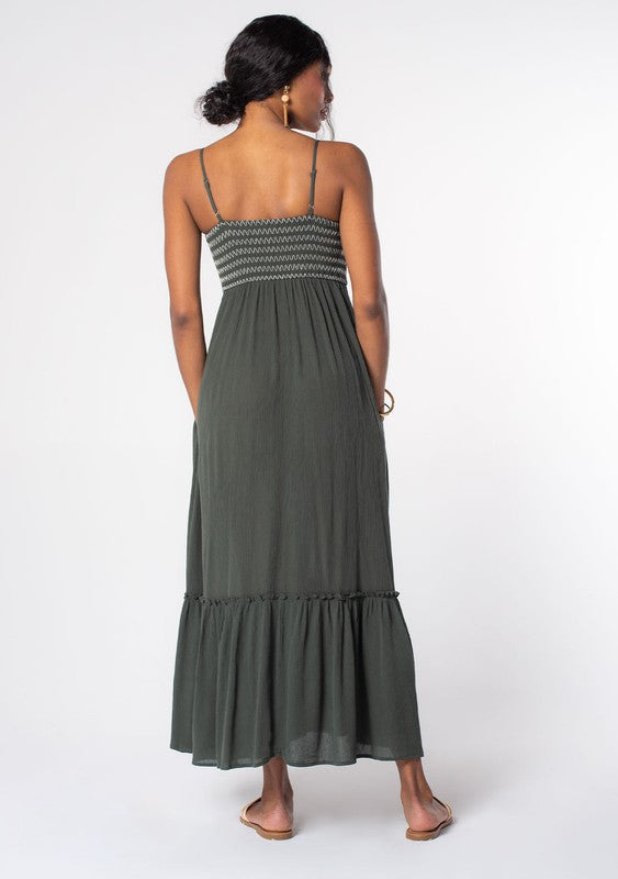 Olivia Bohemian Smocked Maxi Dress from Lovestitch (back detail)