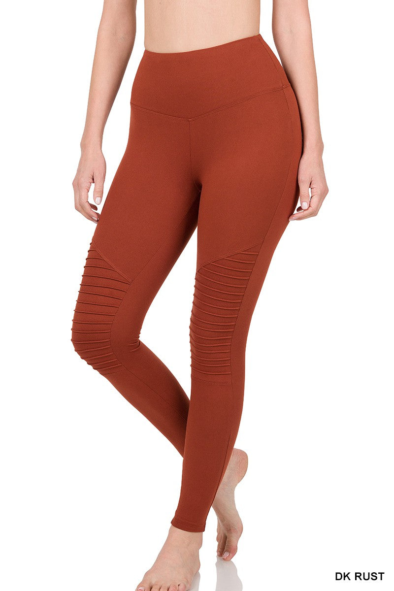 red moto leggings