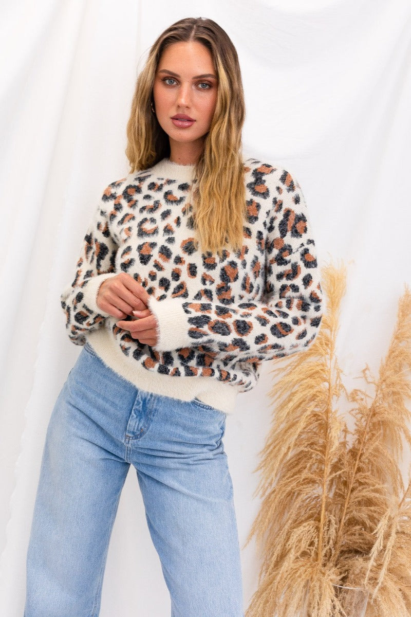 Fuzzy Cheetah Print Sweater by Gilli Small