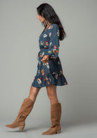 Lovestitch Sunday Brunch Floral Dress with Long Sleeves (full length side view)