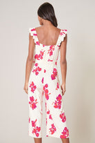 Nohea Floral Jumpsuit with Cropped Wide Legs (back)