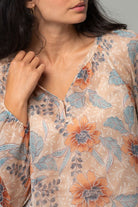 Sunkissed Peony Chiffon Blouse from Lovestitch (collar detail)