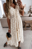 Persephone Gorgeous Boho Lace Maxi Dress (full front)