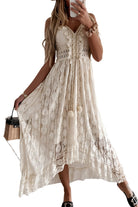 Gorgeous Boho Lace Maxi Dress with flowing skirt