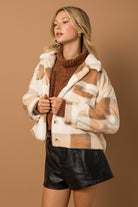 Super Soft Utility Faux Fur Plaid Shacket by Gilli (button front)